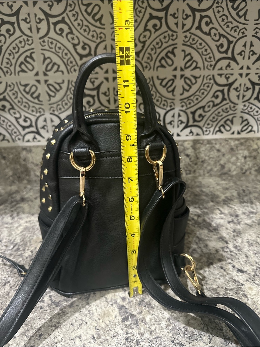 Bebe Black Mini Studded Backpack - Fashion Women's Bag Purse - Picture 11 of 11